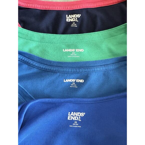 Lands End Top Womens 2X Lot 4 Shirts Comfort Casual Cotton Relaxed Stretch Basic - Picture 8 of 9